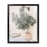Shop Mediterranean Villa Photo Art Print-Botanicals, Greece, Green, Neutrals, Photography, Pink, Portrait, View All-framed poster wall decor artwork