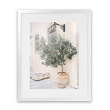 Shop Mediterranean Villa Photo Art Print-Botanicals, Greece, Green, Neutrals, Photography, Pink, Portrait, View All-framed poster wall decor artwork