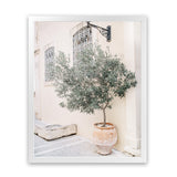 Shop Mediterranean Villa Photo Art Print-Botanicals, Greece, Green, Neutrals, Photography, Pink, Portrait, View All-framed poster wall decor artwork