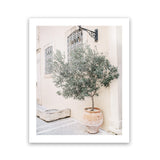 Shop Mediterranean Villa Photo Art Print-Botanicals, Greece, Green, Neutrals, Photography, Pink, Portrait, View All-framed poster wall decor artwork