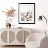 Shop Santorini Skyline I Photo Art Print-Coastal, Greece, Neutrals, Photography, Portrait, View All, White-framed poster wall decor artwork