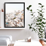 Shop Santorini Skyline I Photo Art Print-Coastal, Greece, Neutrals, Photography, Portrait, View All, White-framed poster wall decor artwork
