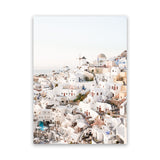 Shop Santorini Skyline I Photo Canvas Art Print-Coastal, Greece, Neutrals, Photography, Photography Canvas Prints, Portrait, View All, White-framed wall decor artwork