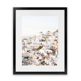 Shop Santorini Skyline I Photo Art Print-Coastal, Greece, Neutrals, Photography, Portrait, View All, White-framed poster wall decor artwork