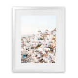 Shop Santorini Skyline I Photo Art Print-Coastal, Greece, Neutrals, Photography, Portrait, View All, White-framed poster wall decor artwork