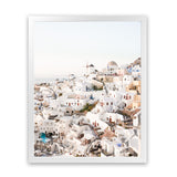 Shop Santorini Skyline I Photo Art Print-Coastal, Greece, Neutrals, Photography, Portrait, View All, White-framed poster wall decor artwork