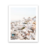 Shop Santorini Skyline I Photo Art Print-Coastal, Greece, Neutrals, Photography, Portrait, View All, White-framed poster wall decor artwork