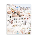 Shop Santorini Skyline II Photo Art Print-Coastal, Greece, Orange, Photography, Pink, Portrait, View All, White-framed poster wall decor artwork