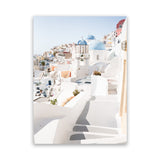 Shop Staircase View Photo Canvas Art Print-Blue, Coastal, Greece, Photography, Photography Canvas Prints, Portrait, View All, White-framed wall decor artwork