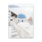 Shop Stairway to Heaven Photo Canvas Art Print-Blue, Coastal, Greece, Photography, Photography Canvas Prints, Portrait, View All, White-framed wall decor artwork