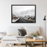 Shop Road Photo Canvas Art Print-Brown, Grey, Horizontal, Landscape, Nature, Photography, Photography Canvas Prints, Rectangle, Scandinavian, View All-framed wall decor artwork