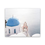 Shop Santorini Panorama II Photo Art Print-Blue, Coastal, Greece, Landscape, Photography, View All, White-framed poster wall decor artwork