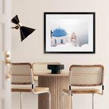 Shop Santorini Panorama II Photo Art Print-Blue, Coastal, Greece, Landscape, Photography, View All, White-framed poster wall decor artwork