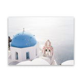 Shop Santorini Panorama II Photo Canvas Art Print-Blue, Coastal, Greece, Landscape, Photography, Photography Canvas Prints, View All, White-framed wall decor artwork