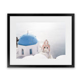 Shop Santorini Panorama II Photo Art Print-Blue, Coastal, Greece, Landscape, Photography, View All, White-framed poster wall decor artwork