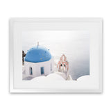 Shop Santorini Panorama II Photo Art Print-Blue, Coastal, Greece, Landscape, Photography, View All, White-framed poster wall decor artwork