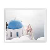 Shop Santorini Panorama II Photo Art Print-Blue, Coastal, Greece, Landscape, Photography, View All, White-framed poster wall decor artwork