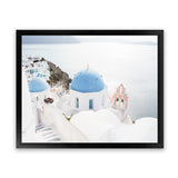 Shop Stairway to Heaven II Photo Art Print-Blue, Coastal, Greece, Landscape, Photography, View All, White-framed poster wall decor artwork