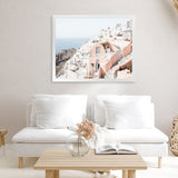 Shop Santorini Pink House I Photo Art Print-Coastal, Greece, Landscape, Neutrals, Photography, Pink, View All-framed poster wall decor artwork