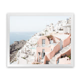 Shop Santorini Pink House I Photo Art Print-Coastal, Greece, Landscape, Neutrals, Photography, Pink, View All-framed poster wall decor artwork