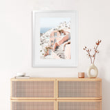 Shop Santorini Pink House II Photo Art Print-Coastal, Greece, Neutrals, Photography, Pink, Portrait, View All-framed poster wall decor artwork