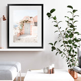 Shop Santorini Pink House III Photo Art Print-Coastal, Greece, Neutrals, Photography, Pink, Portrait, View All-framed poster wall decor artwork