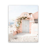 Shop Santorini Pink House III Photo Art Print-Coastal, Greece, Neutrals, Photography, Pink, Portrait, View All-framed poster wall decor artwork