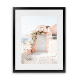Shop Santorini Pink House III Photo Art Print-Coastal, Greece, Neutrals, Photography, Pink, Portrait, View All-framed poster wall decor artwork