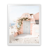 Shop Santorini Pink House III Photo Art Print-Coastal, Greece, Neutrals, Photography, Pink, Portrait, View All-framed poster wall decor artwork