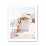 Shop Santorini Pink House III Photo Art Print-Coastal, Greece, Neutrals, Photography, Pink, Portrait, View All-framed poster wall decor artwork