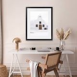 Shop Oia Church I Photo Art Print-Brown, Coastal, Greece, Photography, Portrait, View All, White-framed poster wall decor artwork