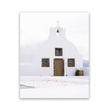 Shop Oia Church I Photo Art Print-Brown, Coastal, Greece, Photography, Portrait, View All, White-framed poster wall decor artwork