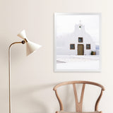 Shop Oia Church I Photo Art Print-Brown, Coastal, Greece, Photography, Portrait, View All, White-framed poster wall decor artwork