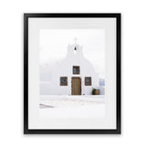Shop Oia Church I Photo Art Print-Brown, Coastal, Greece, Photography, Portrait, View All, White-framed poster wall decor artwork