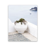 Shop White Grecian Urn Photo Art Print-Coastal, Greece, Photography, Portrait, Purple, View All, White-framed poster wall decor artwork