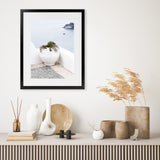 Shop White Grecian Urn Photo Art Print-Coastal, Greece, Photography, Portrait, Purple, View All, White-framed poster wall decor artwork