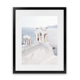 Shop Oia Bells I Photo Art Print-Blue, Coastal, Greece, Photography, Portrait, View All, White-framed poster wall decor artwork