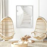 Shop Grecian Stairs Photo Canvas Art Print-Coastal, Greece, Photography, Photography Canvas Prints, Portrait, View All, White-framed wall decor artwork