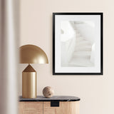 Shop Grecian Stairs Photo Art Print-Coastal, Greece, Photography, Portrait, View All, White-framed poster wall decor artwork