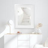 Shop Grecian Stairs Photo Art Print-Coastal, Greece, Photography, Portrait, View All, White-framed poster wall decor artwork