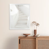 Shop Grecian Stairs Photo Art Print-Coastal, Greece, Photography, Portrait, View All, White-framed poster wall decor artwork