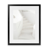 Shop Grecian Stairs Photo Art Print-Coastal, Greece, Photography, Portrait, View All, White-framed poster wall decor artwork
