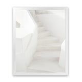 Shop Grecian Stairs Photo Art Print-Coastal, Greece, Photography, Portrait, View All, White-framed poster wall decor artwork