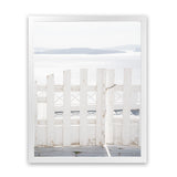 Shop Santorini Gate Photo Art Print-Coastal, Greece, Photography, Portrait, View All, White-framed poster wall decor artwork