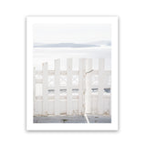 Shop Santorini Gate Photo Art Print-Coastal, Greece, Photography, Portrait, View All, White-framed poster wall decor artwork
