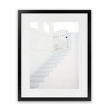 Shop Oia White Steps I Photo Art Print-Greece, Photography, Portrait, Rectangle, View All, White-framed poster wall decor artwork