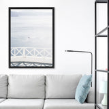 Shop Aegean Sea View Photo Canvas Art Print-Blue, Coastal, Greece, Photography, Photography Canvas Prints, Portrait, View All, White-framed wall decor artwork