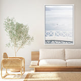 Shop Aegean Sea View Photo Canvas Art Print-Blue, Coastal, Greece, Photography, Photography Canvas Prints, Portrait, View All, White-framed wall decor artwork