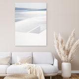 Shop Summer Horizon Photo Canvas Art Print-Blue, Coastal, Greece, Photography, Photography Canvas Prints, Portrait, View All, White-framed wall decor artwork