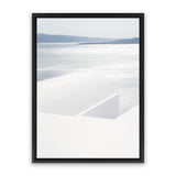 Shop Summer Horizon Photo Canvas Art Print-Blue, Coastal, Greece, Photography, Photography Canvas Prints, Portrait, View All, White-framed wall decor artwork